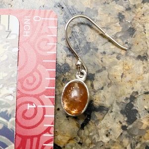 Genuine Sunstone Earrings set in 925 Sterling Silver